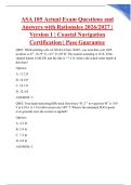 ASA 105 Actual Exam Questions and Answers with Rationales 2026&sol;2027 &vert; Version 1 &vert; Coastal Navigation Certification &vert; Pass Guarantee