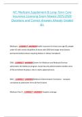 NC Medicare Supplement & Long-Term Care  Insurance Licensing Exam Newest 2025&sol;2026  Questions and Correct Answers Already Graded  A&plus;