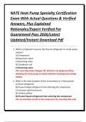 NATE Heat Pump Specialty Certification Exam With Actual Questions & Verified Answers&comma; Plus Explained Rationales&sol;Expert Verified For Guaranteed Pass 2026&sol;Latest Updated&sol;Instant Download Pdf
