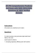 ATI PN Comprehensive Predictor Exit Exam with NGN 2025&sol;2026 &ndash; Verified Practice Questions and Answers for PN Nursing Students