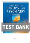 TEST BANK FOR Kaplan & Sadock&rsquo;s Synopsis of Psychiatry&comma; Twelfth&comma; North American Edition by Robert Boland&comma; Marcia Verduin&comma; Dr&period; Pedro Ruiz ISBN&colon; 978-1975145569 COMPLETE GUIDE 100&percnt; VERIFIED ALL CHAPTERS COVERED A&plus; GRADE ASSURED&excl;&excl;&excl;&excl;&excl;NEW LATEST UPDATE&excl;&excl;&excl;&excl;&excl;&excl;
