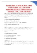 Fortis College NUR 209 NUR209 Actual Exam Questions and Answers with Rationales 2026&sol;2027 &vert; Medical-Surgical Nursing II Exam 1 &vert; Pass Guarantee