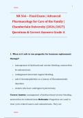 NR 566 &ndash; Final Exam &vert; Advanced Pharmacology for Care of the Family &vert; Chamberlain University &lpar;2026&sol;2027&rpar; Questions & Correct Answers Grade A