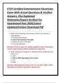 ETCP Certified Entertainment Electrician Exam With Actual Questions & Verified Answers&comma; Plus Explained Rationales&sol;Expert Verified For Guaranteed Pass 2026&sol;Latest Updated&sol;Instant Download Pdf