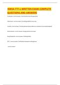 NWSA TTT-1 WRITTEN EXAM COMPLETE QUESTIONS AND ANSWERS