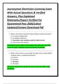 Journeyman Electrician Licensing Exam With Actual Questions & Verified Answers&comma; Plus Explained Rationales&sol;Expert Verified For Guaranteed Pass 2026&sol;Latest Updated&sol;Instant Download Pdf