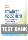 TEST BANK FOR Advanced Assessment Interpreting Findings and Formulating Differential Diagnoses Fifth Edition by Laurie Goolsby&comma; Mary Jo&semi; Grubbs ISBN&colon; 978-1719645935 COMPLETE GUIDE 100&percnt; VERIFIED A&plus; GRADE ASSURED&excl;&excl;&excl;&excl;&excl;NEW LATEST UPDATE&excl;&excl;&excl;&excl;&excl;