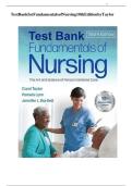 TEST BANK FOR FUNDAMENTALS OF NURSING 10TH EDITION BY BY CAROL TAYLOR&comma; PAMELA LYNN & JENNIFER L BARTLETT&comma; ALL CHAPTER 1-47&comma; A&plus; GUIDE GUARENTEED SUCCES