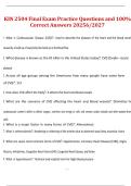 KIN 2504 2026&sol;2027 &ndash; Final Exam Practice Questions with 100&percnt; Correct Answers