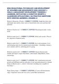 WGU EDUCATIONAL PSYCHOLOGY AND DEVELOPMENT OF CHILDREN AND ADOLESCENTS D094 2026&sol;2027 &vert;&vert; CHILD & ADOLESCENT DEVELOPMENT THEORIES &vert;&vert; LEARNING&comma; MOTIVATION & COGNITIVE GROWTH &vert;&vert; CLASSROOM APPLICATIONS &vert;&vert; OA PRACTICE QUESTIONS WITH VERIFIED ANSWERS &vert;&vert; GRADED 