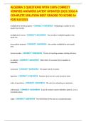 ALGEBRA 1 QUESTIONS WITH 100&percnt; CORRECT VERIFIED ANSWERS LATEST UPDATED 2025&sol;2026 A COMPLETE SOLUTION BEST GRADED TO SCORE A&plus; FOR SUCCESS
