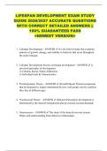 LIFESPAN DEVELOPMENT EXAM STUDY  GUIDE 2026&sol;2027 ACCURATE QUESTIONS  WITH CORRECT DETAILED ANSWERS &vert;&vert;  100&percnt; GUARANTEED PASS  <NEWEST VERSION> 
