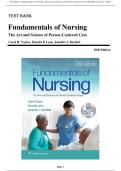 Test Bank - Fundamentals of Nursing-The Art and Science of Person-Centered Care 10th Edition &lpar;Taylor&comma; 2023&rpar; Chapter 1-47 &vert; ALL Chapters 1-47 included 647 pages with Questions & Answers-COMPLETE&comma; Elaborated and Latest Testbank&period; Updated