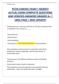 PCCN CARDIAC EXAM &vert; NEWEST  ACTUAL EXAM COMPLETE QUESTIONS  AND VERIFIED ANSWERS GRADED A&plus; &vert;  100&percnt; PASS