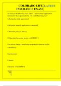 COLORADO LIFE INSURANCE EXAM QUESTIONS AND ANSWERS 2026