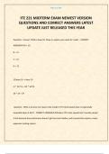 ITE 221 MIDTERM EXAM NEWEST VERSION QUESTIONS AND CORRECT ANSWERS LATEST UPDATE JUST RELEASED THIS YEAR