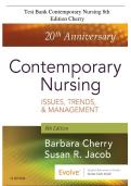 Contemporary Nursing&colon; Issues&comma; Trends&comma; & Management 8th Edition Test Bank by Barbara Cherry & Susan R&period; Jacob &ndash; Latest Update 2026 Exam Prep &vert; Graded A&plus;