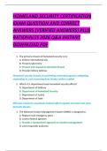 HOMELAND SECURITY CERTIFICATION  EXAM QUESTION AND CORRECT  ANSWERS &lpar;VERIFIED ANSWERS&rpar; PLUS  RATIONALES 2026 Q&A INSTANT  DOWNLOAD PDF 