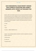 SAR FUNDAMENTALS EXAM NEWEST VERSION WITH COMPLETE QUESTIONS AND CORRECT ANSWERS LATEST UPDATE JUST RELEASED THIS YEAR
