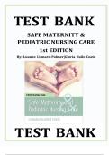 Safe Maternity & Pediatric Nursing Care First Edition Test Bank by Luanne Linnard‑Palmer & Gloria Haile Coats &ndash; Latest Update 2026 Exam Prep &vert; Graded A&plus;