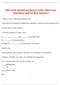 KIN 2504 2026&sol;2027 &ndash; Final Exam Review Test Questions with Verified Answers