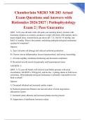 Chamberlain NR283 NR 283 Actual Exam Questions and Answers with Rationales 2026&sol;2027 &vert; Pathophysiology Exam 2 &vert; Pass Guarantee