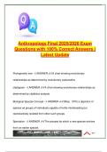 ANTHROPOLOGY   EXAM COMPLETE PACKAGE DEAL