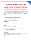 Chamberlain NR574 NR 574 Actual Exam Questions and Answers with Rationales 2026&sol;2027 &vert; Acute Care Practicum I Final Exam &vert; ACNP Clinical Competency &vert; Pass Guarantee