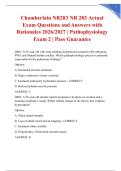 Chamberlain NR283 NR 283 Actual Exam Questions and Answers with Rationales 2026&sol;2027 &vert; Pathophysiology Exam 2 &vert; Pass Guarantee