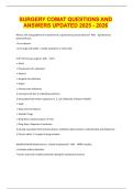 SURGERY COMAT QUESTIONS AND ANSWERS UPDATED 2025 - 2026