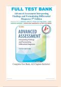 Advanced Assessment Interpreting Findings & Differential Diagnoses 5th Ed &ndash; Complete Test Bank &lpar;Chapters 1&ndash;13&rpar; &ndash; Verified Answers