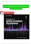 TEST BANK for Principles of Information Systems&comma; 14th Edition&comma; by Ralph Stair and George Reynolds All Chapters Completed