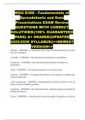 WGU D388 - Fundamentals of Spreadsheets and Data Presentations EXAM Review QUESTIONS WITH CORRECT SOLUTIONS&vert;&vert;100&percnt; GUARANTEED PASS&vert;&vert; A&plus; GRADED&vert;&vert;UPDATED 2025&sol;2026 SYLLABUS&vert;&vert;<<NEWEST VERSION>>