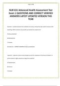 NUR 631 Advanced Health Assessment Test Exam 1 QUESTIONS AND CORRECT VERIFIED ANSWERS LATEST UPDATED VERSION THIS YEAR