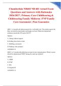 Chamberlain NR602 NR 602 Actual Exam Questions and Answers with Rationales 2026&sol;2027 &vert; Primary Care Childbearing & Childrearing Family Midterm &vert; FNP Family Care Assessment &vert; Pass Guarantee