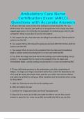 Ambulatory Care Nurse Certification Exam &lpar;ANCC&rpar; Questions with Accurate Answers