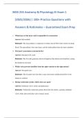 BIOS 255 Anatomy & Physiology III Exam 1  &lpar;2025&sol;2026&rpar; &vert; 100&plus; Practice Questions with  Answers & Rationales &ndash; Guaranteed Exam Prep 