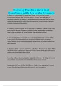 Nursing Practice Acts test Questions with Accurate Answers