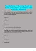 Foundations of Nursing Study for Exam 1-Chapter 1 Questions with Accurate Answers