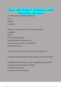 Nurs 105 Exam 1 Questions with Accurate Answers