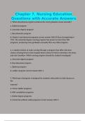 Chapter 7&period; Nursing Education Questions with Accurate Answers
