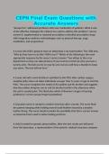CEPN Final Exam Questions with Accurate Answers