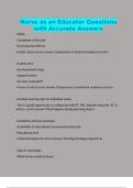 Nurse as an Educator Questions with Accurate Answers