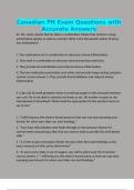Canadian PN Exam Questions with Accurate Answers