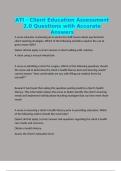 ATI - Client Education Assessment 2&period;0 Questions with Accurate Answers