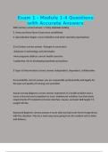 Exam 1 - Module 1-4 Questions with Accurate Answers