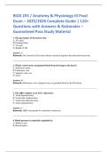 BIOS 255 &sol; Anatomy & Physiology III Final  Exam &ndash; 2025&sol;2026 Complete Guide &vert; 110&plus;  Questions with Answers & Rationales &ndash;  Guaranteed Pass Study Material