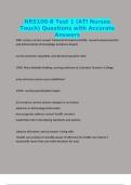 NRS100-B Test 1 &lpar;ATI Nurses Touch&rpar; Questions with Accurate Answers