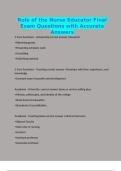 Role of the Nurse Educator Final Exam Questions with Accurate Answers