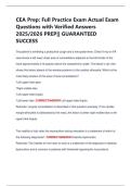 CEA Prep&colon; Full Practice Exam Actual Exam  Questions with Verified Answers  2025&sol;2026 PREP&vert;&vert; GUARANTEED  SUCCESS 